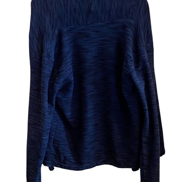CASLON / Nordstrom Open Draped cotton Navy Cardigan Size L - Picture 4 of 7